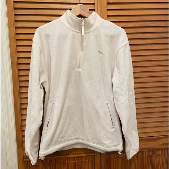 Aritzia TNA Sno Polar ¼ Zip Hip Sweater in Whisper White - Picture 2 of 4